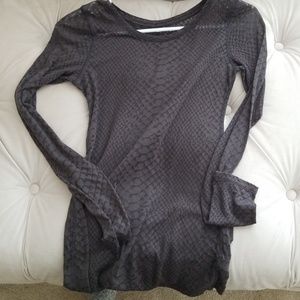Express sheer snakeskin print long sleeve top